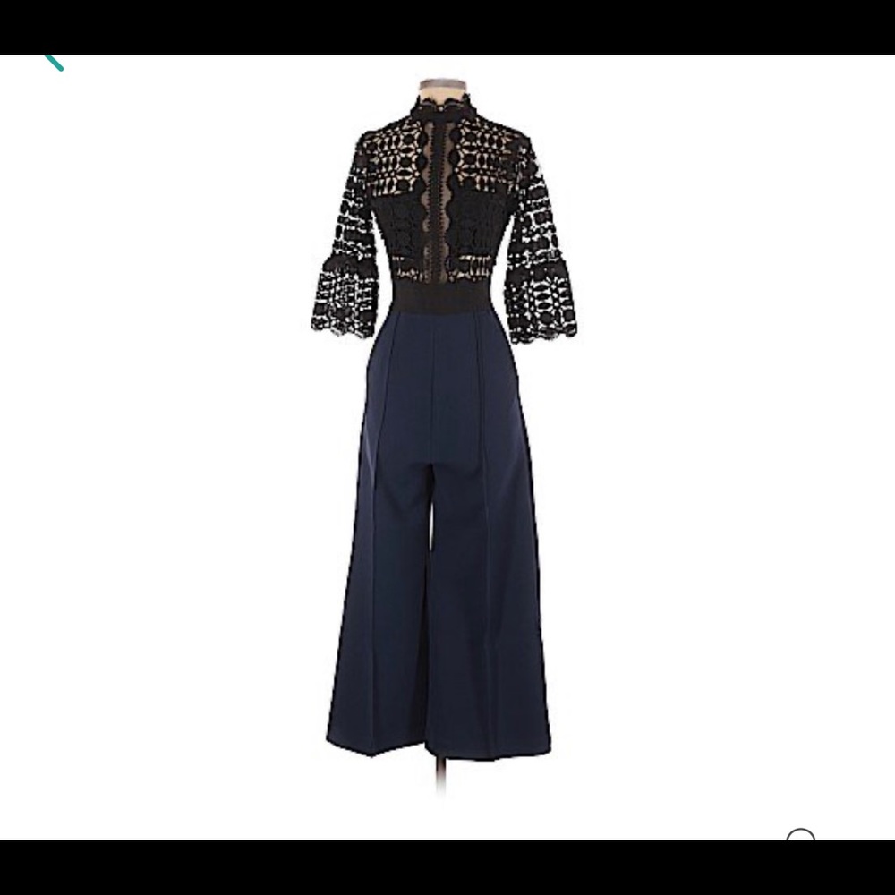 COPY - Self-Portrait Black/Blue Lace Jumpsuit/Rom…